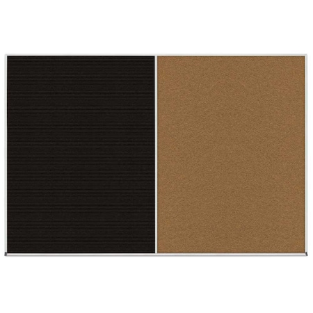 United Visual Products Enclosed Corkboard, 1 Door, 48"x36", 4" Fra UV3409-BRONZE-DBURGU